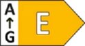 Energielabel klasse E voor het apparaat.