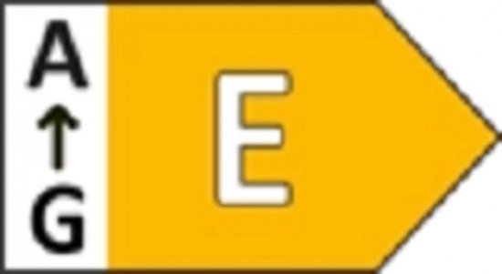 Energielabel klasse E voor het apparaat.
