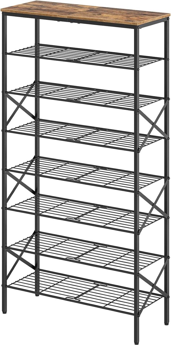 Goodivery ® Ruime Schoenenrek Met 8 Lagen Voor Maximaal 32 Paar Schoenen In Industriële Stijl