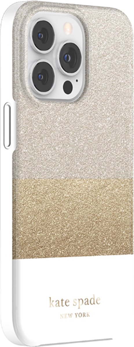 Kate Spade New York Collection Hoesje voor Apple iPhone 13 Pro (6.1) - Glitterblok Wit