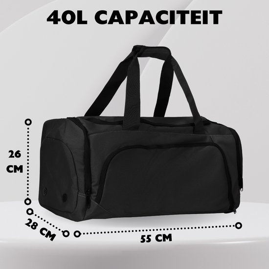 Sporttas Gymbag Reistas 40L / 60L | Trainingstas met Rugzak-Functie Schoenencompartiment Vak voor natte Kleding | Sportrugzak Fitness Tas Weekender