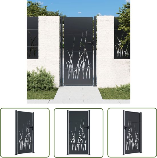 vidaXL Tuinpoort Gegalvaniseerd Staal 105x155 cm