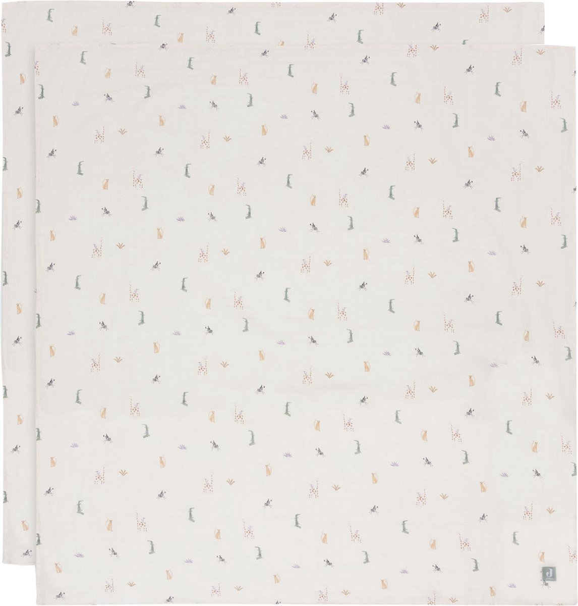 Goedkoopste Jollein - Hydrofiele Doek Large 115x115cm - Inbakerdoek, Spuugdoekjes, Baby Doeken - Zacht Katoen - 2 Stuks - Jungle Jambo