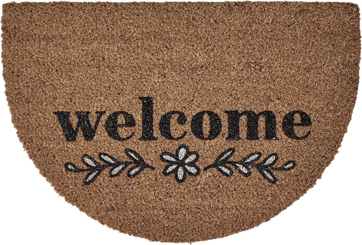 MD-Entree MD Entree - Deurmat - Kokosmat - Finesse - Welcome Flower - 40 x 60 cm Bruin