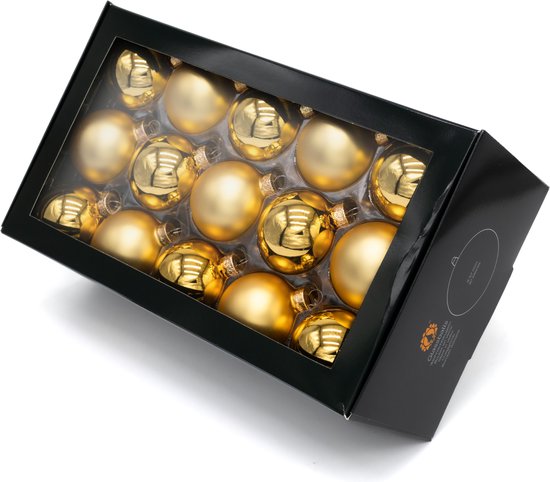 Boules de Noël Muntel® - Glas - 30 pièces - Mat - Brillant - Or - 57 mm