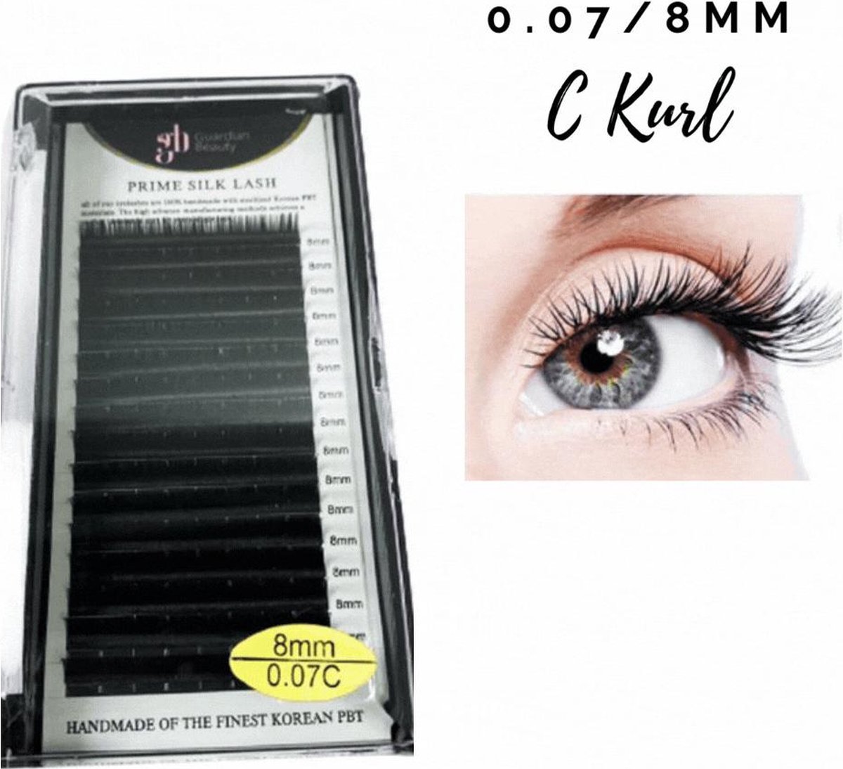 Guardian Beauty Wimpers Extensions - Prime Silk Lashes - 8mm - 0.07 C Krul