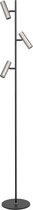 Lampe de lecture Trend moderne | 3 lumières | acier noir | métal | GU10 mini | Ø 4 cm | rotatif et inclinable | hall / chambre | design contemporain | H 158 cm