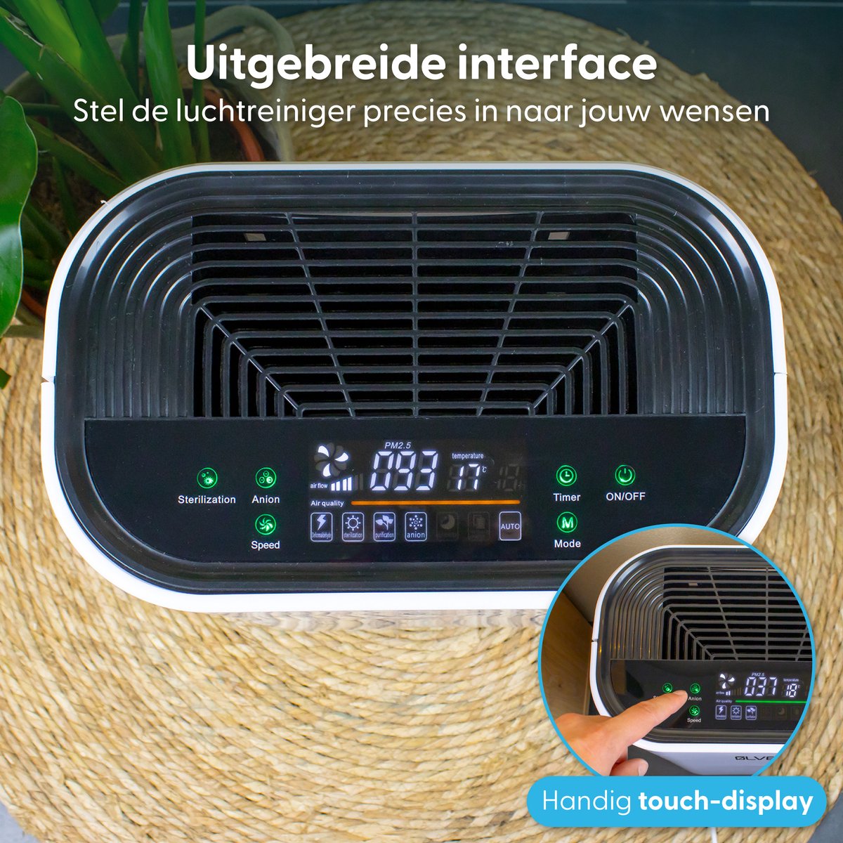 Ølven Luchtreiniger - Air Purifier - Hepa Filter & Ionisator - Luchtfilter - 180 m³/u - Air Cleaner — afbeelding 6