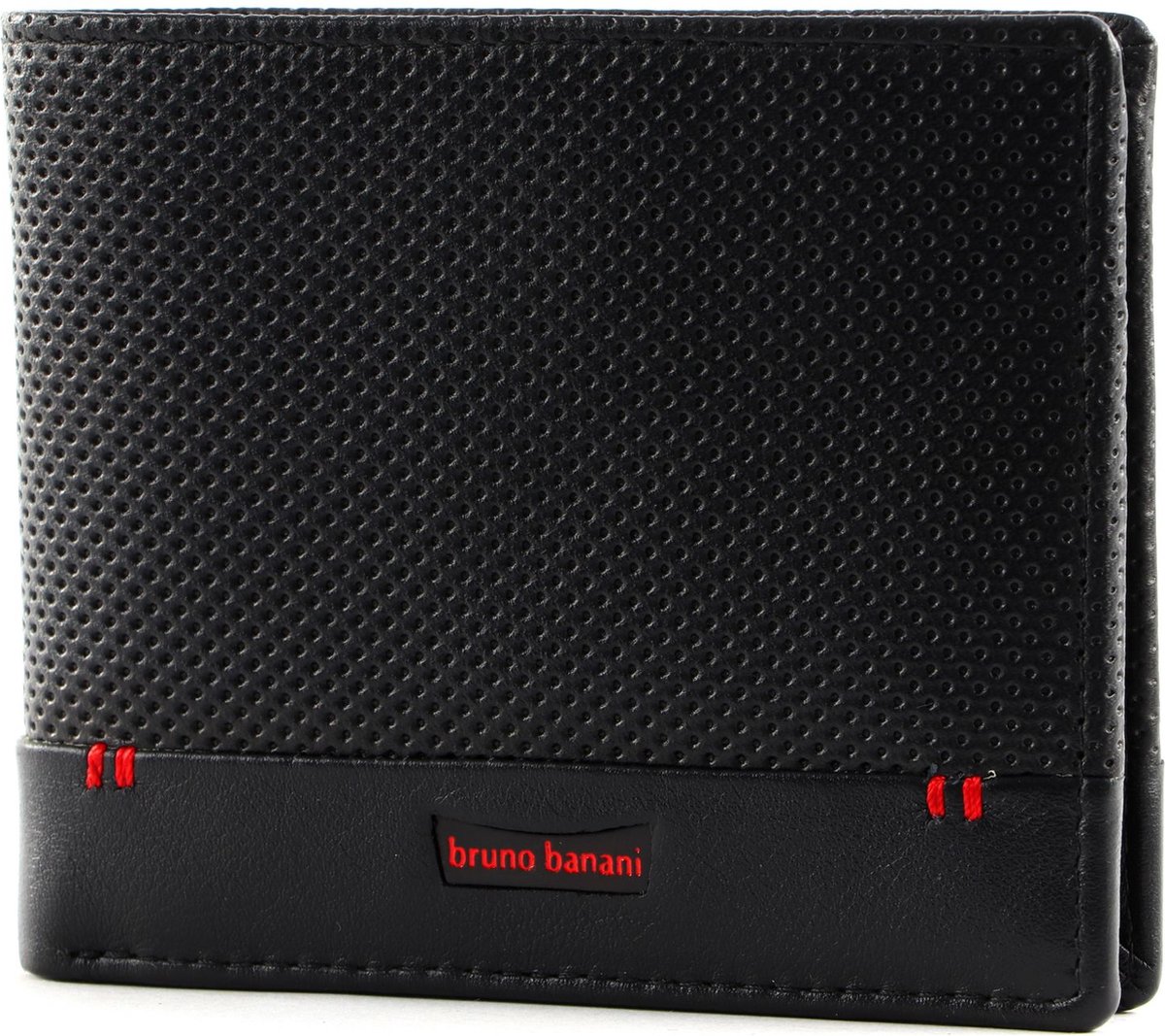 bruno banani Leren Portemonnee Wallet Black Zwart
