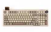 EPOMAKER RT100 - Retro White - Mechanisch Draadloos Toetsenbord - 95% - QWERTY - Retro Mechanical Keyboard met Draaiknop en Mini Scherm - Flamingo Switch