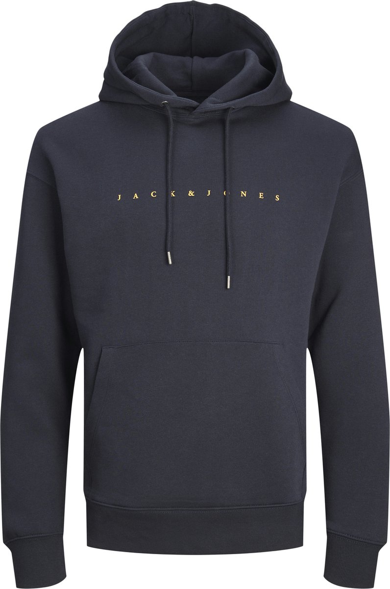 Jack & Jones Trui Jjestar Jj Sweat Hood Noos Pls 12243527 Dark Navy Mannen Maat - 6XL
