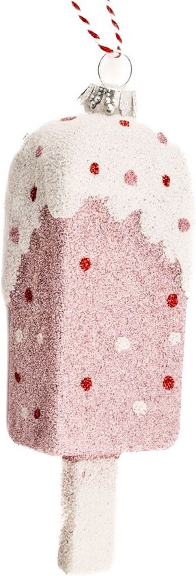 AccueilLié par KY | Pendentif de Noël en forme de glace pailletée | 4,5 x 2,8 x 12,5 cm | Noël | Boule de Noël