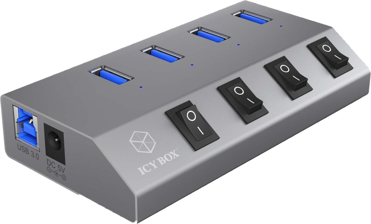 4-Port Hub USB 3.0 Anthracite