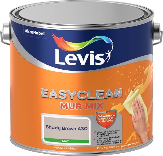 Levis - Easyclean Mur Mat Mix - Shady Brown A30 - Mengverf - 2,5 L