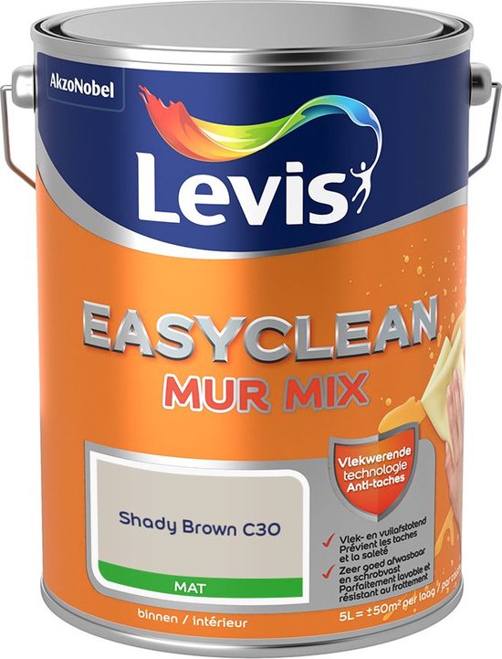 Levis EasyClean - Mur Mat Mix - Shady Brown C30 - 5L