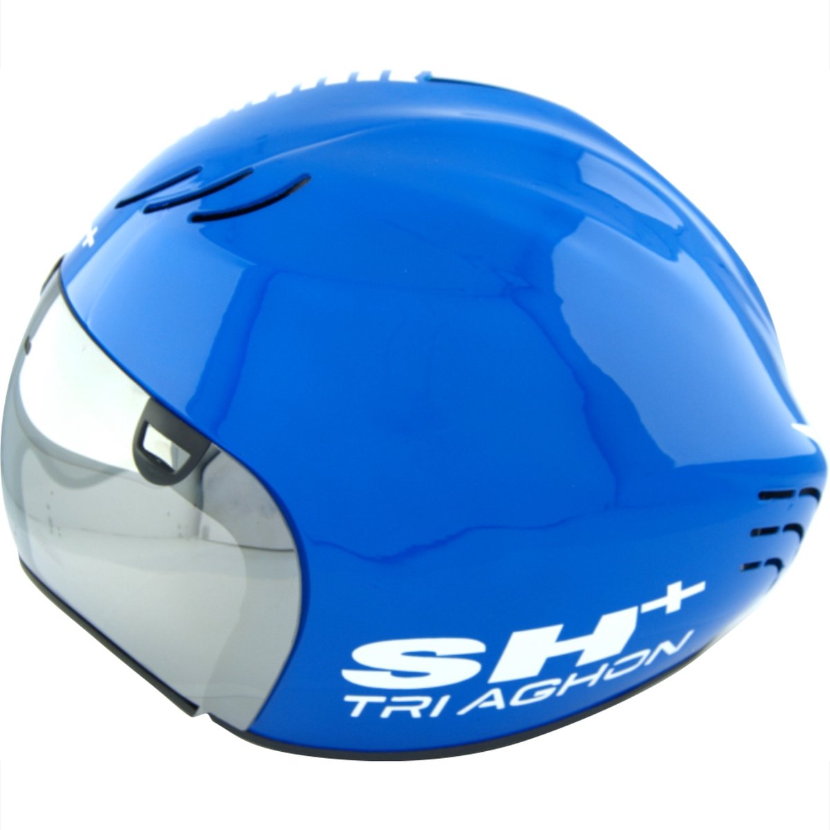 SH+ Triathlon Fietshelm - TRI-AGHON - Unisex - Lichtgewicht 390 gram - 12 Ventilatiegaten - Gemaakt in Italië - Voor een hoofdomtrek van 53 tot en met 56 CM - Blauw