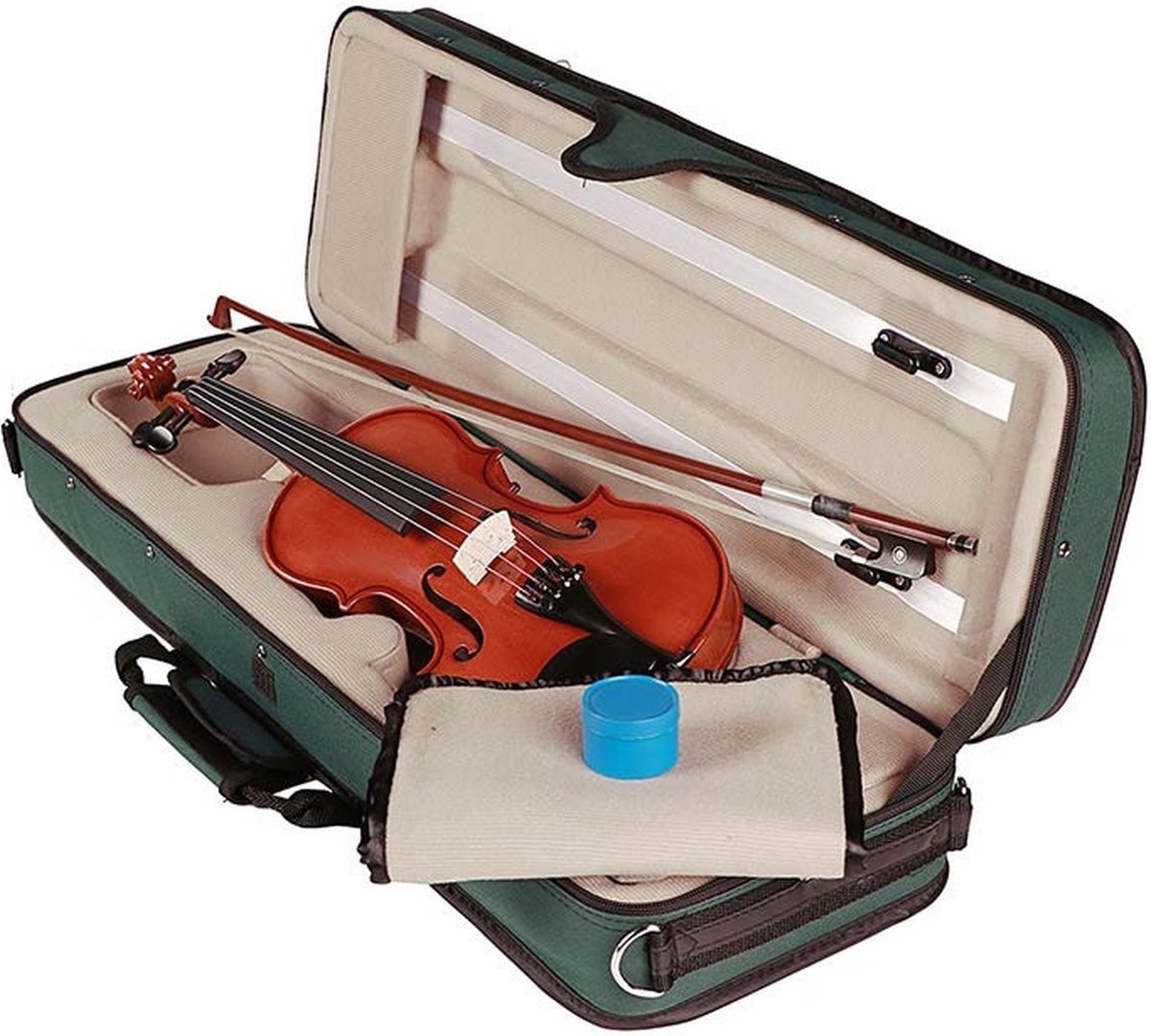 Leonardo LVA-20110 altviool set 11.0 (28.0cm), geheel massief, gevlamd, ebben toebehoren, incl, koffer en strijkstok
