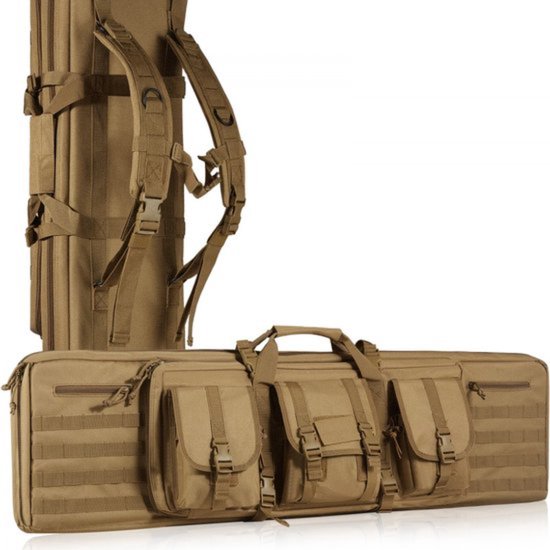 VEVOR Geweertas 2 Stuks. Geweertas, 1066,8 Mm Draagbare Lange Geweerkoffer Voor Geweren Pistolen Jachtgeweertas Bruin Waterdichte Wapentas Incl Molle Systeem 656897081