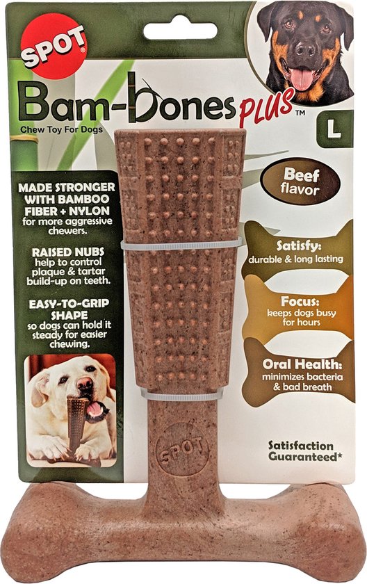 Spot Bam-Bones Easy Grip Beef - Veilig Hondenkauwbot - Large