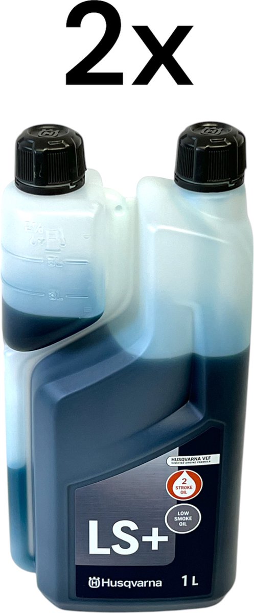 Husqvarna 2x LS+ tweetaktolie 1 liter ( 2x 578037002 ) - 2-taktolie - Low Smoke Oil