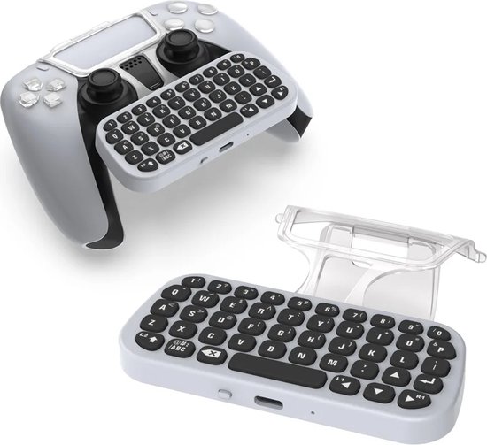 DrPhone GameBoard - Draadloze Toetsenbord PS5-controller – Bluetooth Aansluiten - Keyboard – PS5 Accessoires - Wit
