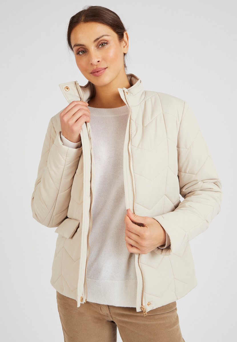 Damart Kort gewatteerd jack Dames – 54-56 Beige