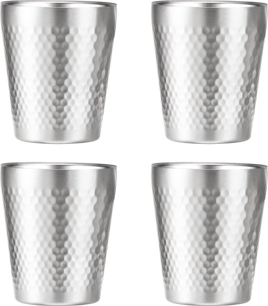 Homiu Roestvrij stalen metalen drinkbeker 500 ml herbruikbare BPA-vrije mok 4-pack voor kamperen, wandelen, buiten, indooractiviteiten, kinderen