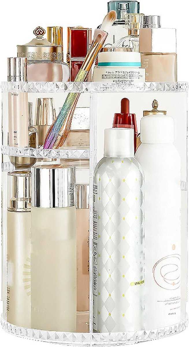 Goedkoopste Transparante Cosmetica Organizer met 360° Draaiend Ontwerp voor Slaapkamer en Badkamer