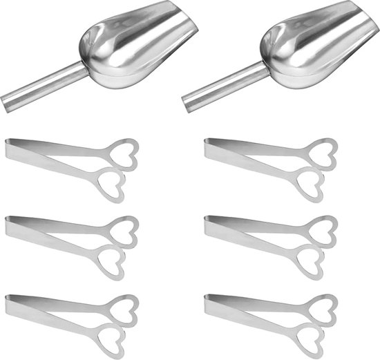 Roestvrij Staal Suikertang Set, 6 Stuks Suikertang, Candy Salade Ijsblokjes Tangen Candy Tang Serveertang Voor Bruiloftsfeest Candy Bar Buffet Grill