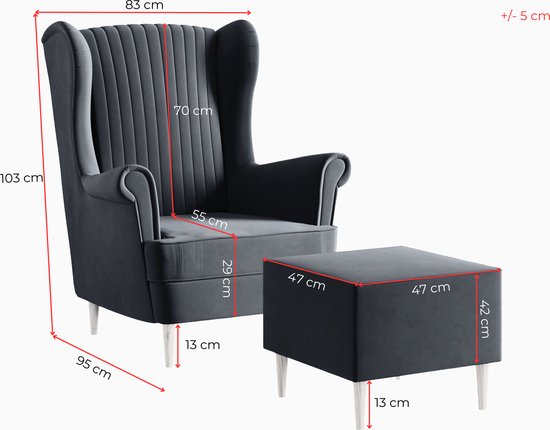 Ohrensessel, fauteuil en velours, chaise, mobilier d'assise, fauteuil rembourré, fauteuil relax - Fauteuil Comfy - Rose (Manila 09)