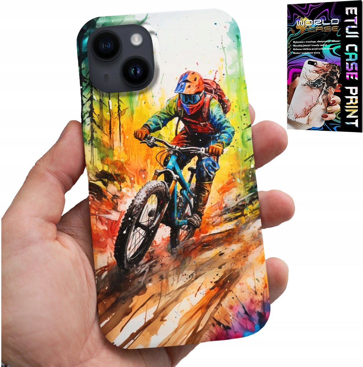 iPhone 15 hoesje - Mountainbikes Extreme Expedities glas