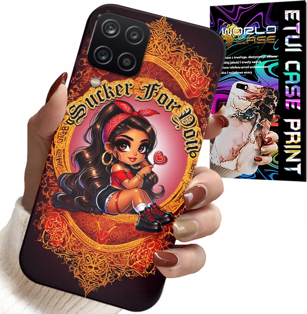 HOESJE VOOR SAMSUNG A12 / M12 - SUCKER FOR YOU MODIEUZE DOLL HOES + GLAS