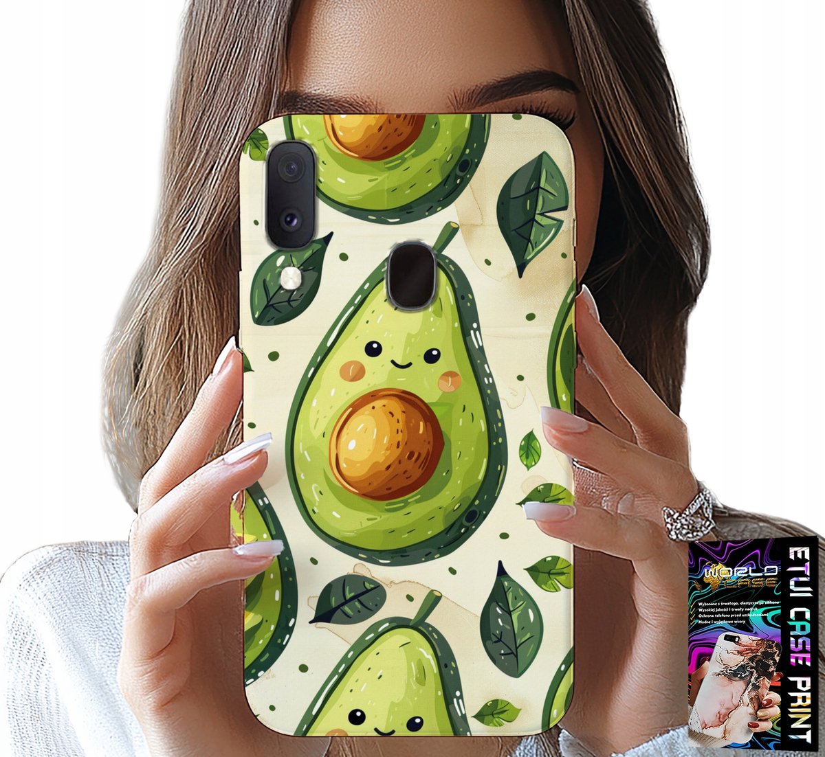 HOESJE VOOR SAMSUNG GALAXY A20E - LEUKE HOES MET EEN LACHENDE AVOCADO