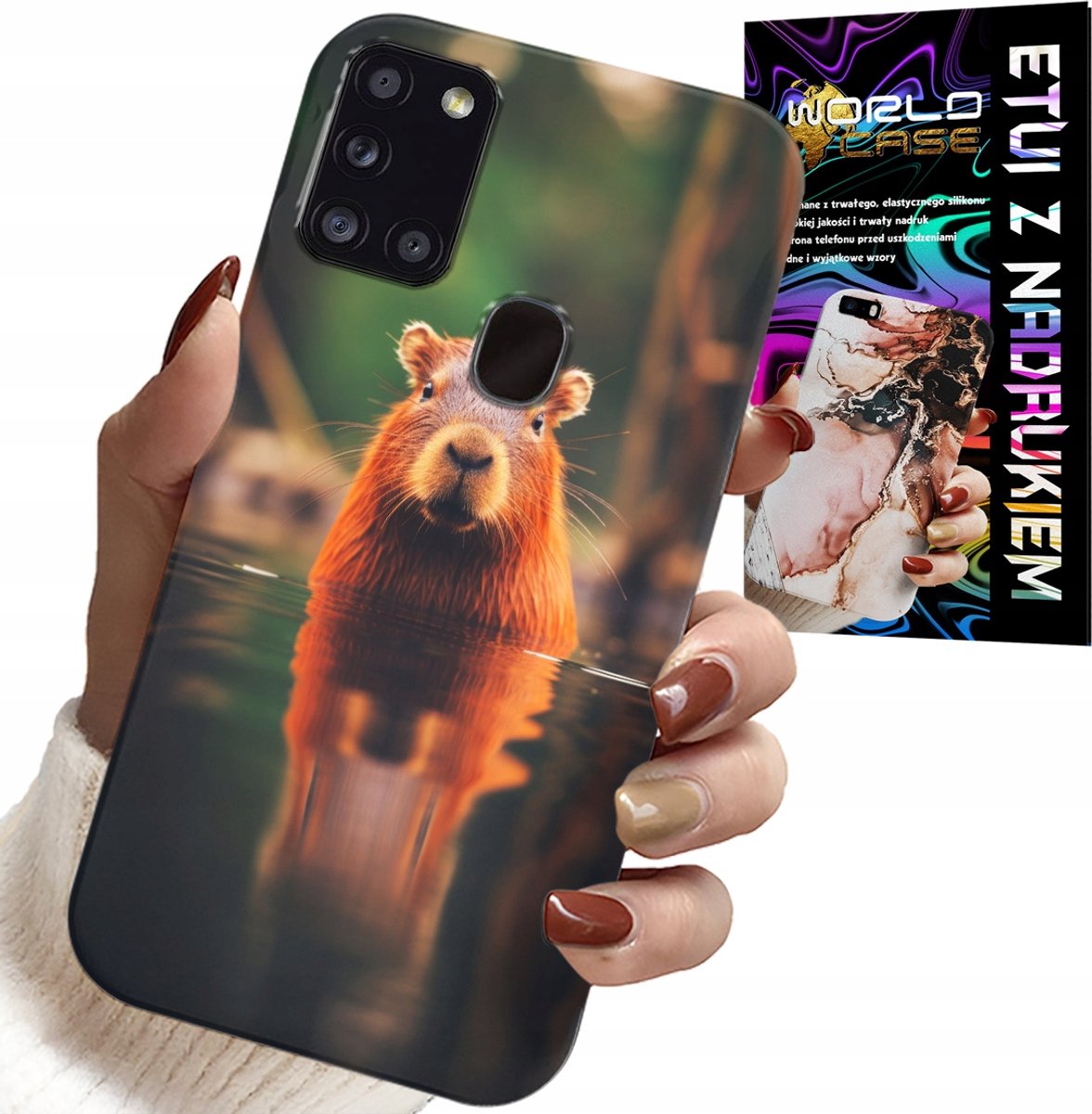 CASE VOOR SAMSUNG GALAXY A21s - LEUKE CAPIBARA, CAPIBARA, VEEL PATRONEN