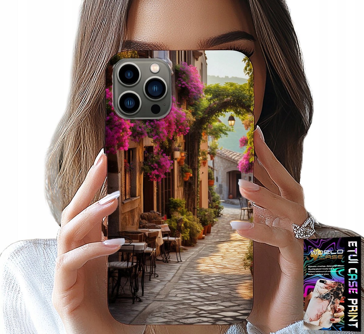 HOESJE VOOR IPHONE 11 PRO MAX - SCHILDERACHTIGE STRAAT MET EEN CAFÉ + GLAS