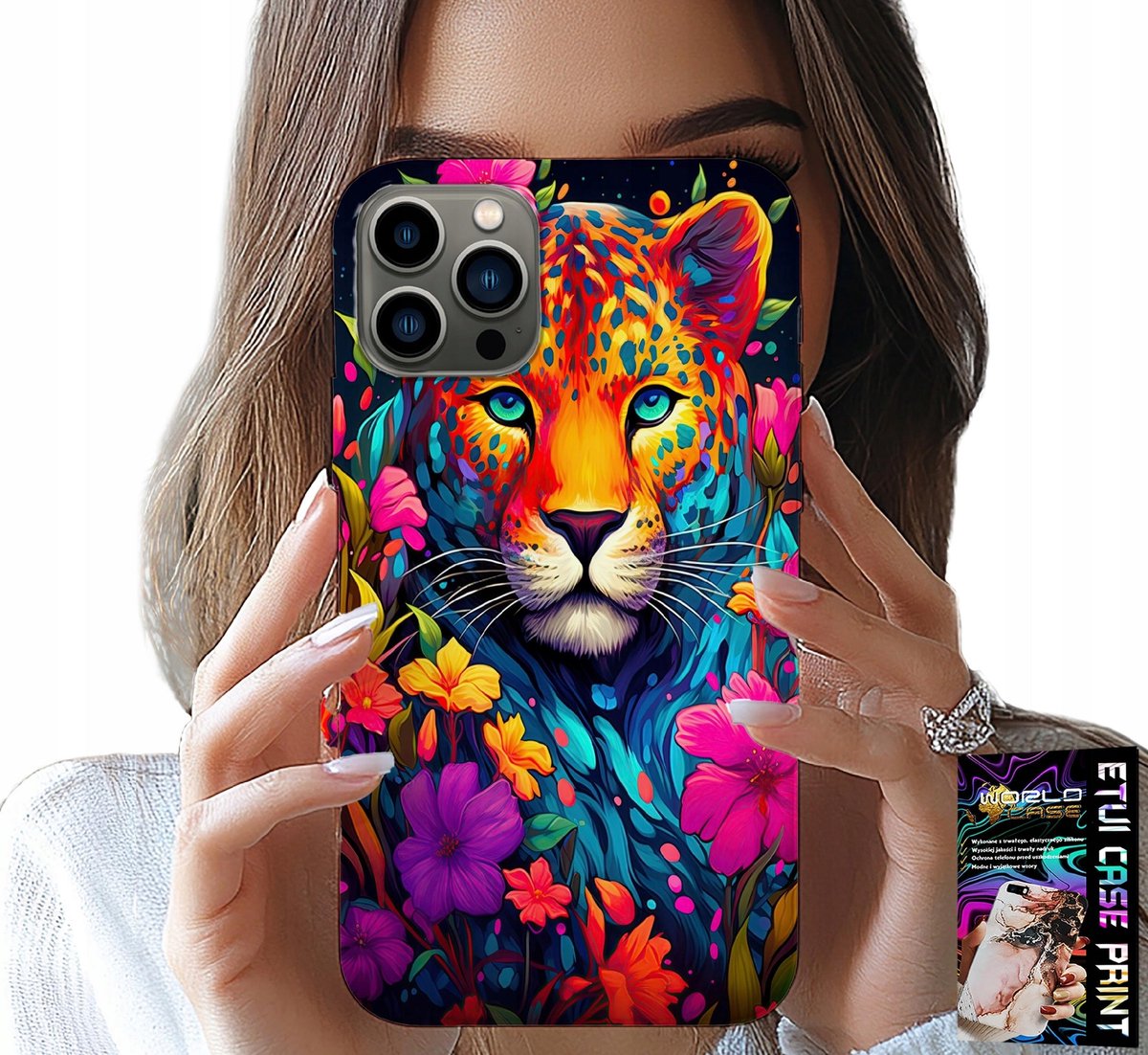 HOESJE VOOR IPHONE 11 PRO MAX - BLOEMENPATROON TIJGER + FILM