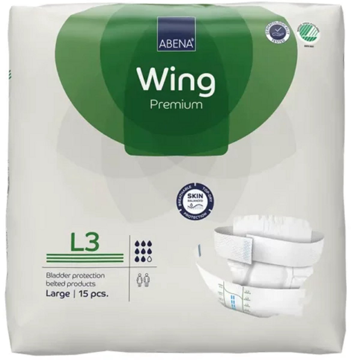 Abena Wing Premium 3 Large - 8 paquets de 14 protections