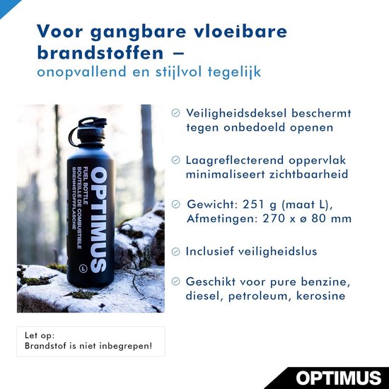 Brandstof Fles - Reserve Tank - Kamperen Outdoor - Kindveilige Afsluiting - 1 Liter - Zwart — afbeelding 3