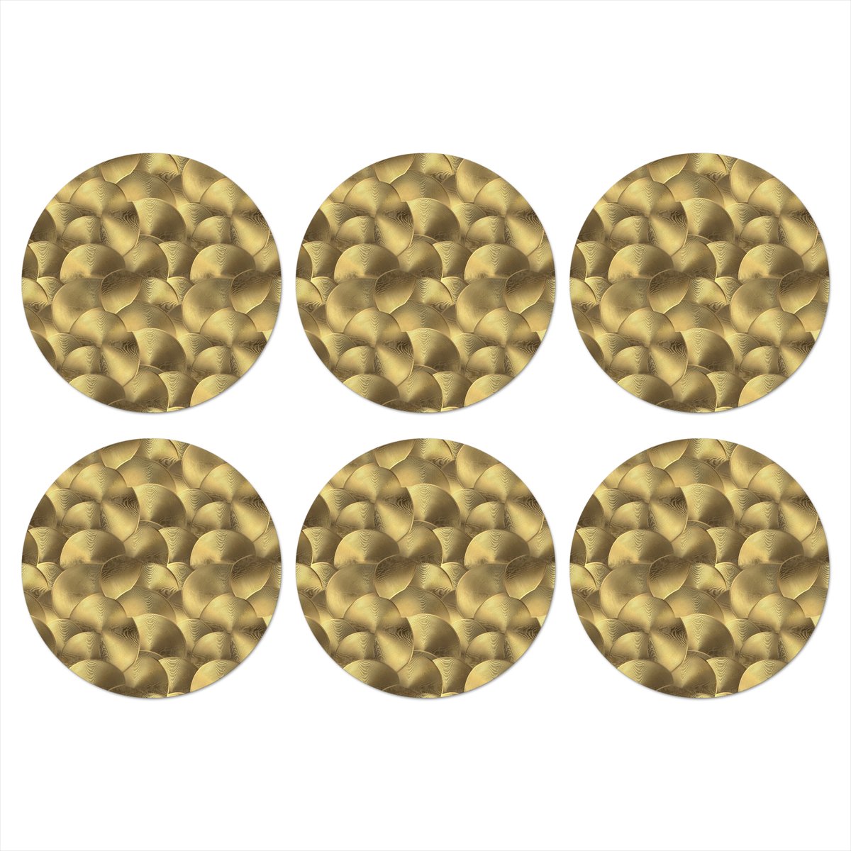 Onderzetters voor glazen - Rond - Modern - Cirkel - Goud - 10x10 cm - Glasonderzetters - 6 stuks