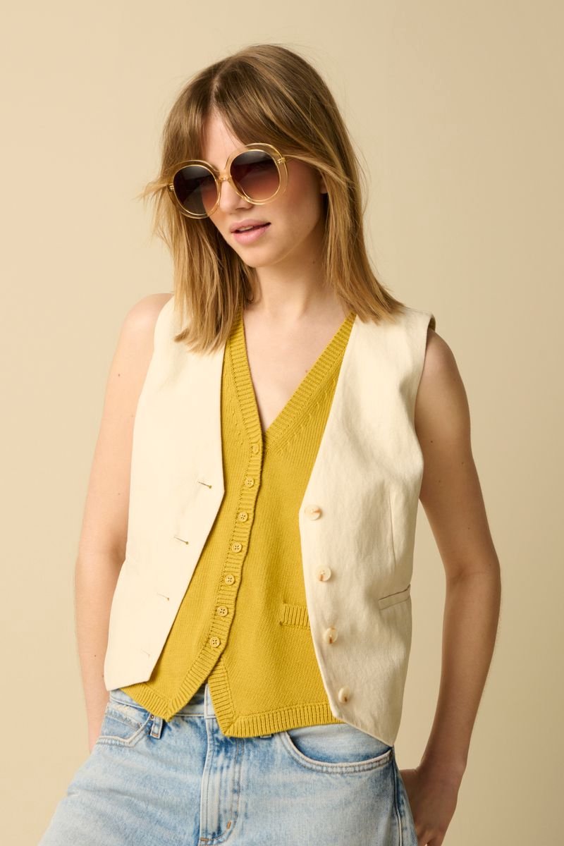 Sissy-Boy - Wit linnen gilet