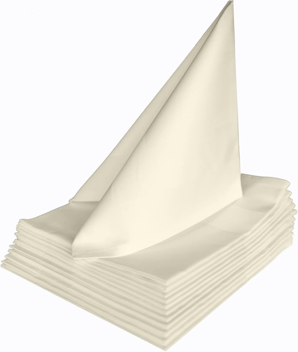 Servetten Katoen - Tafeltextiel - Dineren - Atlasrand - 50x50 cm - Champagne