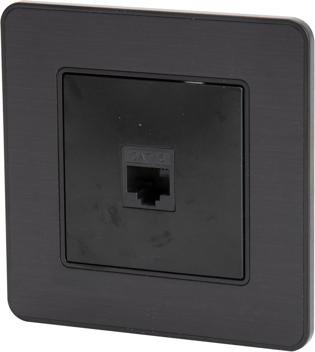 Netwerkcontactdoos RJ45 - Ethernet Poort - Bekabeld Internet - Vlak Design - 86x86mm - Zwart