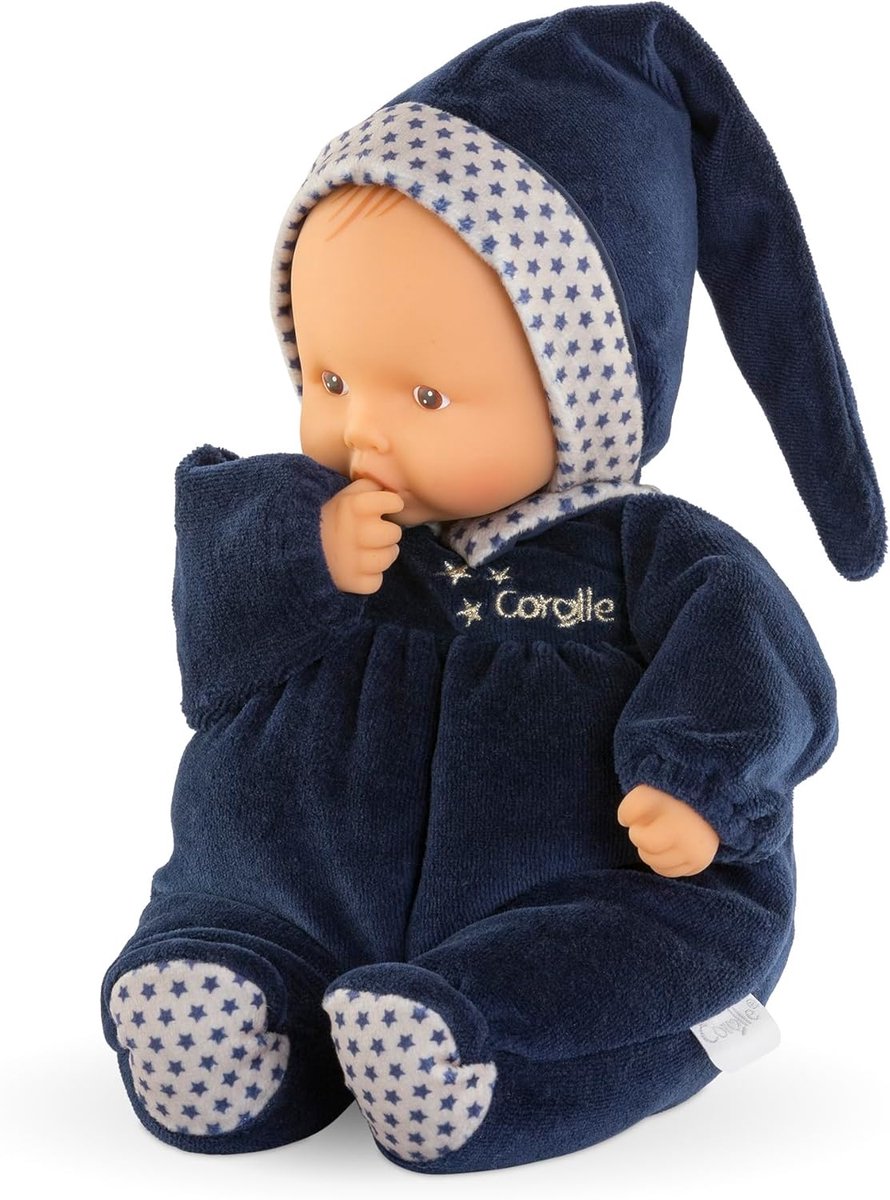 Knuffeldier Babiinch - Zacht Speelgoed - Baby Troosten - Vanillegeur - 28 cm - Marineblauw