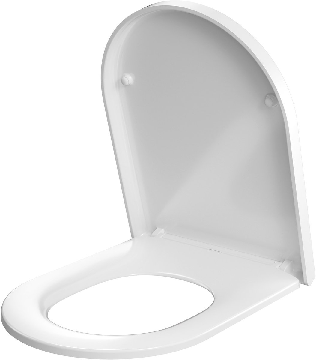 Cecipa Max WC Bril Wit - D-vorm - Duroplast - Verhoogd model - Draagvermogen 250 kg - Softclose - Antibacterieel - Geluidsarm - Gemakkelijk schoon te maken