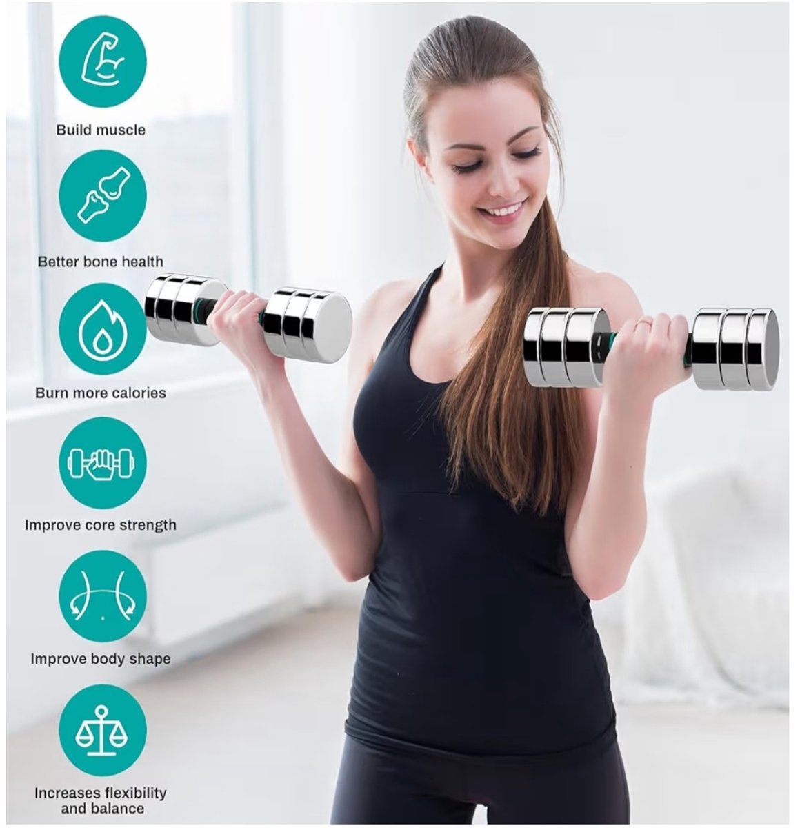 Compacte verstelbare halter set van 2 - Ruimtebesparend ontwerp met comfortgreep voor krachttraining – foto 4