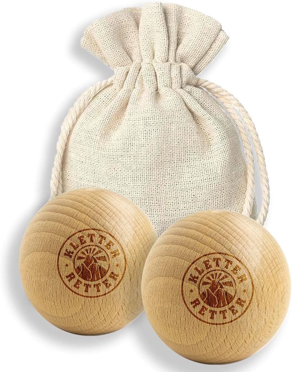 Massageballen set - Houten ballen - Spierherstel warming-up - Europees beukenhout - 40 mm diameter - Natuurlijk hout