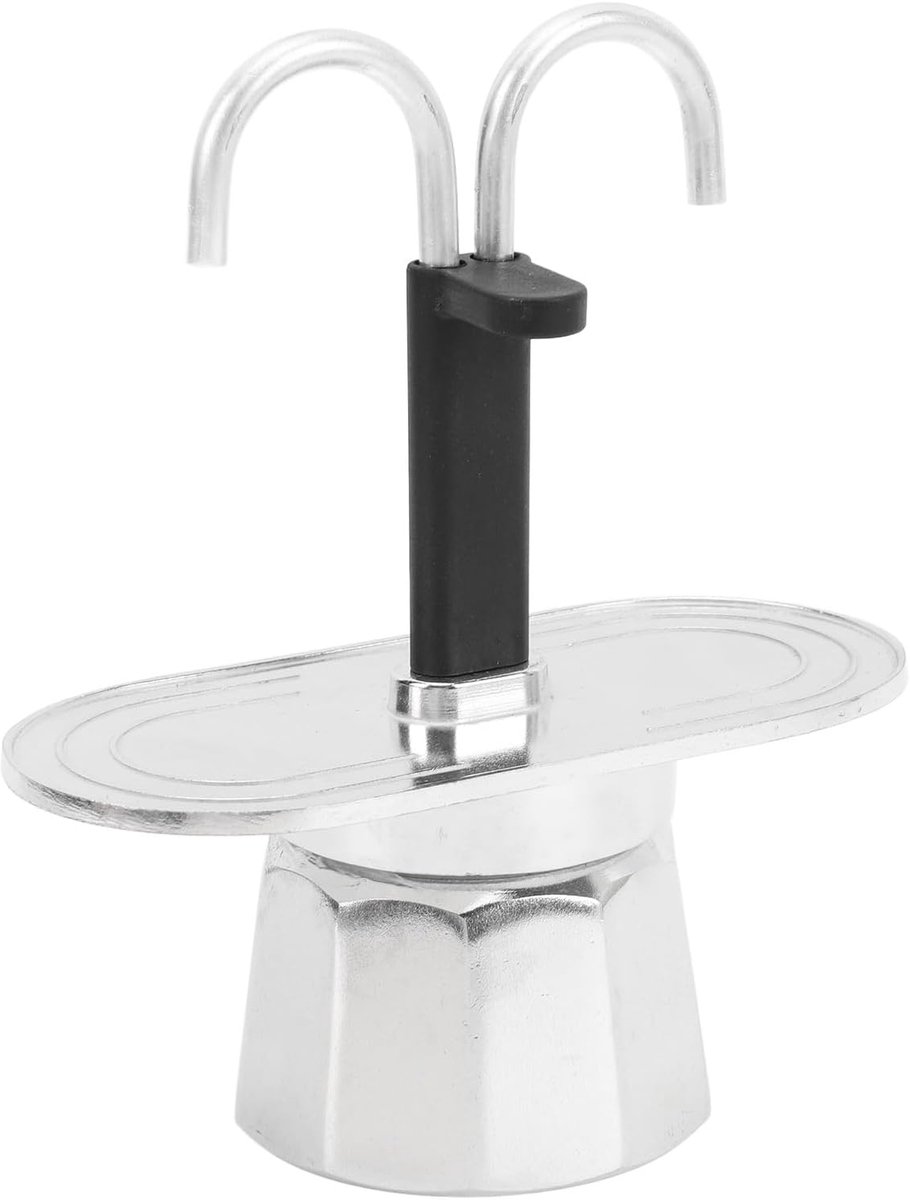 Koffiezetapparaat Dubbele Buis - Koffiepot Aluminium - Thuiscafé Kantoor - Tienhoekige Basis - 100 Ml Capaciteit