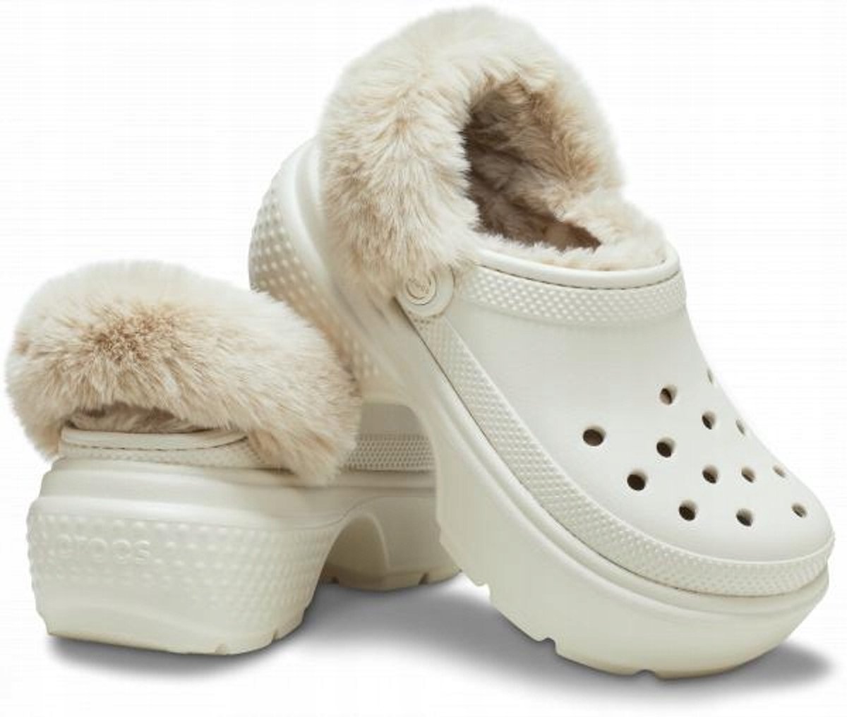 Crocs Stomp - Dames Ocieplane Klapki - 43-44 - Stucco - Croslite™