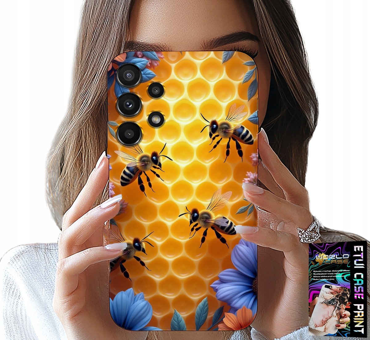 HOESJE VOOR SAMSUNG GALAXY A32 5G - ACHTERKANT MET BIJENKORF EN HONINGRAAT