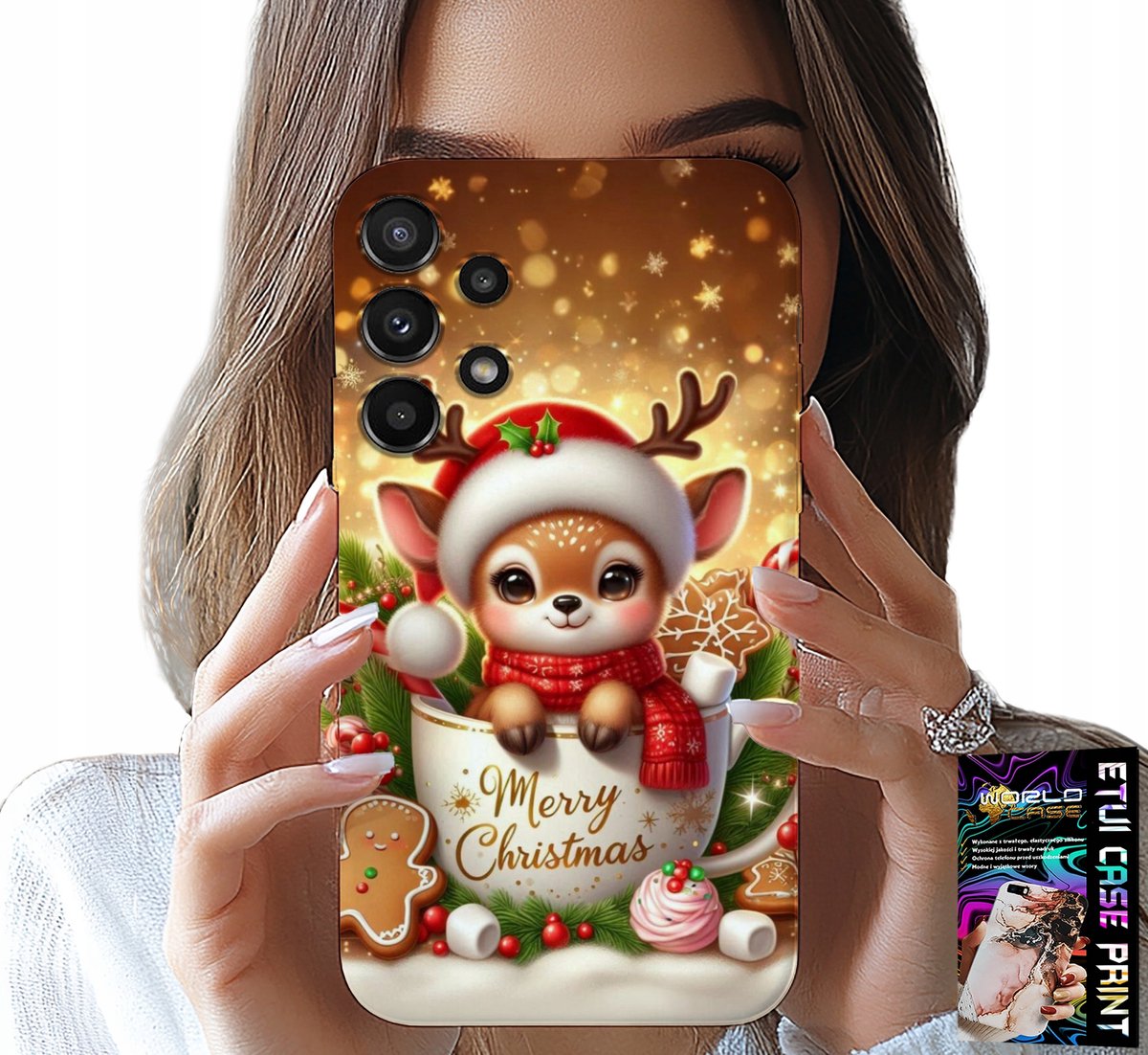 HOESJE VOOR SAMSUNG GALAXY A32 5G - LEUK KERSTPATROON MET RENDIER